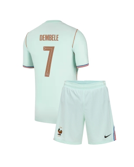 Billige Fotballdrakt Frankrike Ousmane Dembele #7 Replika Bortedraktsett Barn VM 2026 Kortermet (med bukser)